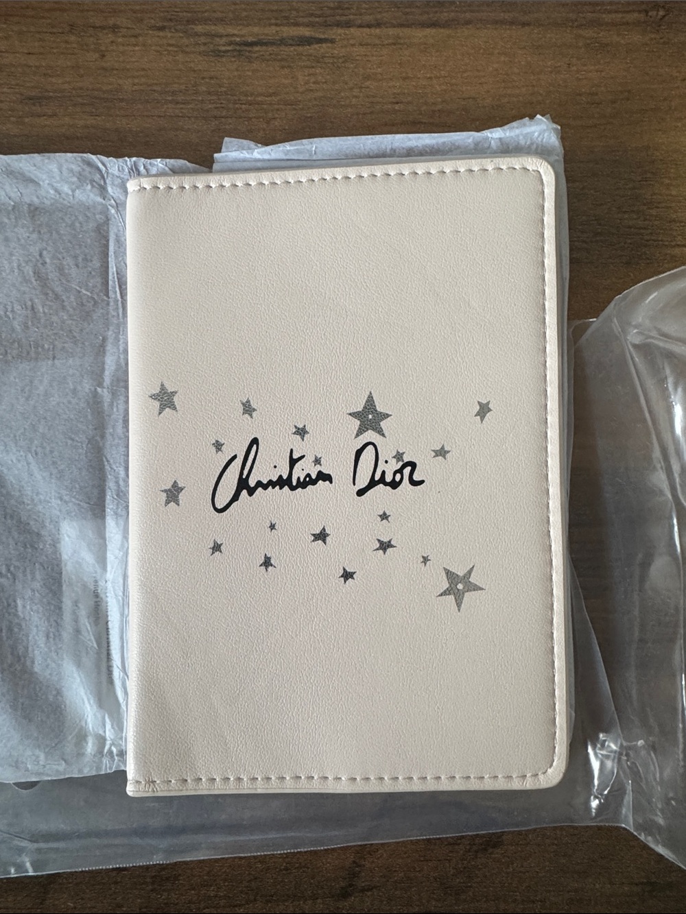 Christian Dior White Star Passport Wallet